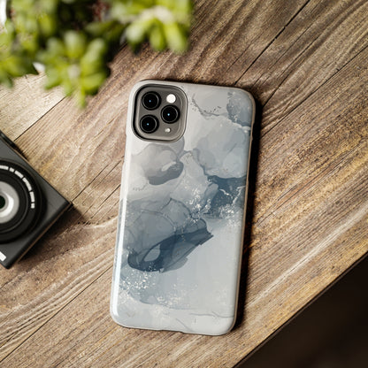 Gray and White Marble Pattern Cell Phone Case - Elegant and Sleek Device Cover