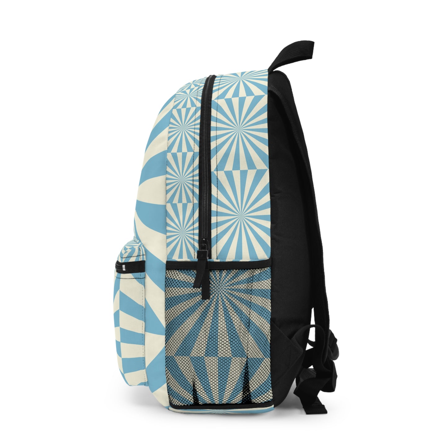 Eddy and Rita Women's Blue and White Geometric Starburst Backpack - Premium Designer Bag