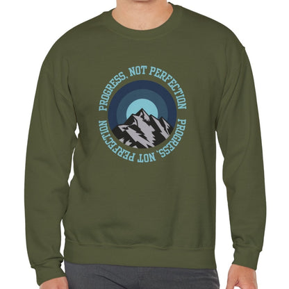 Progress Not Perfection Men's Empowerment Sweatshirt: - Eddy and Rita