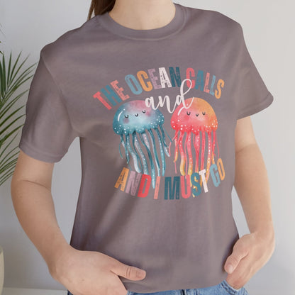 Ocean Calling Jellyfish Women's Bella Canvas Tee - Eddy and Rita