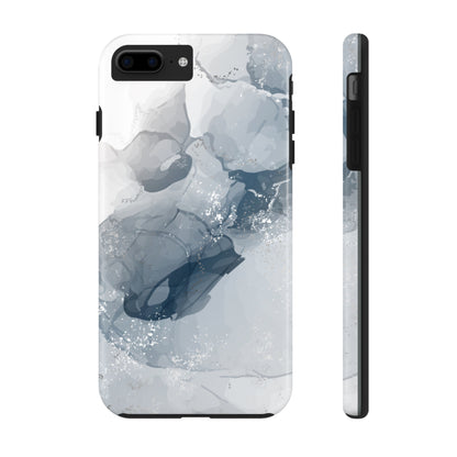 Gray and White Marble Pattern Cell Phone Case - Elegant and Sleek Device Cover