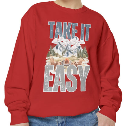 Take It Easy Cozy Comfort Colors Women's Sweatshirt - Embrace Comfort