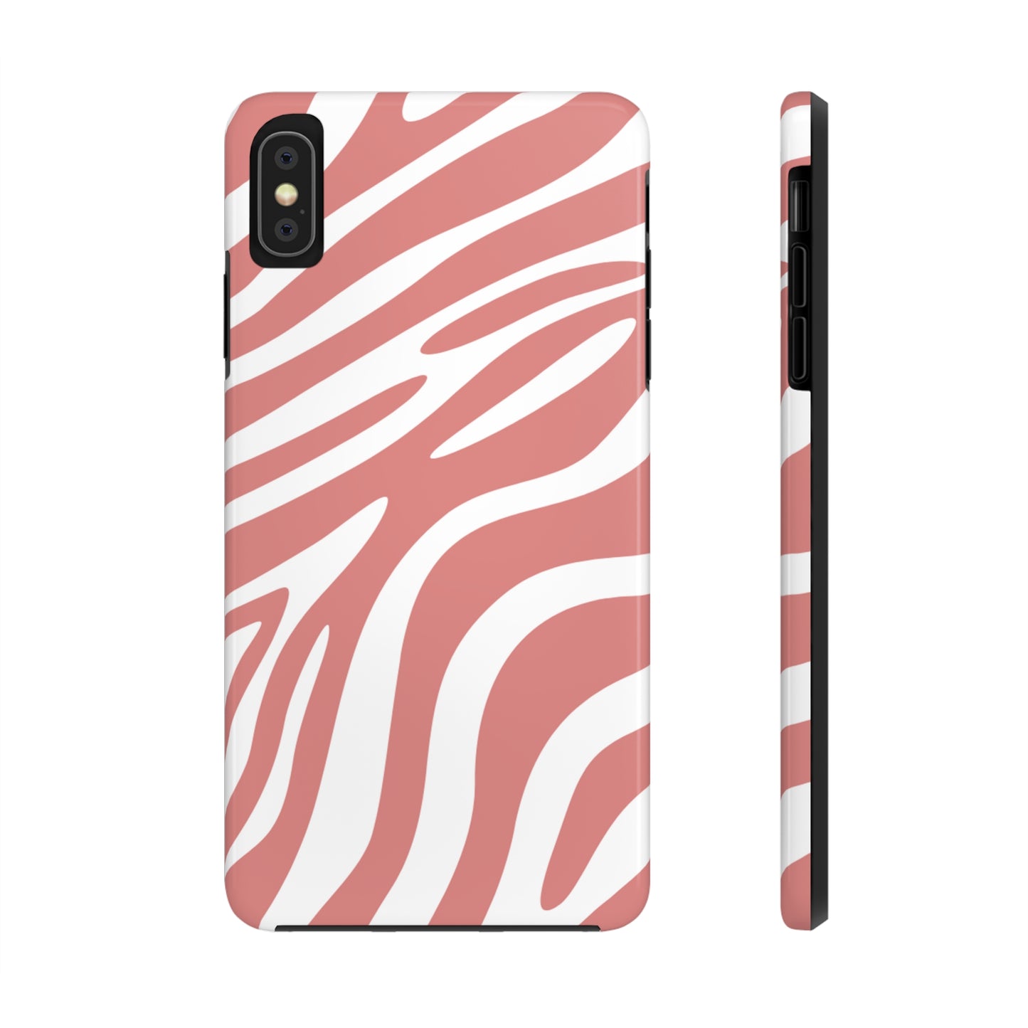 Pink and White Zebra Stripes iPhone Case - Stylish and Protective Cover for Your Device