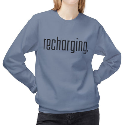 Recharging Women's Midweight Fleece Crewneck Sweatshirt for Self Care - Eddy and Rita