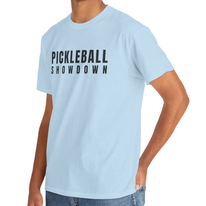 Eddy and Rita Unisex Heavy Cotton T-Shirt - "Pickleball Showdown" Graphic Tee for Sports Enthusiasts