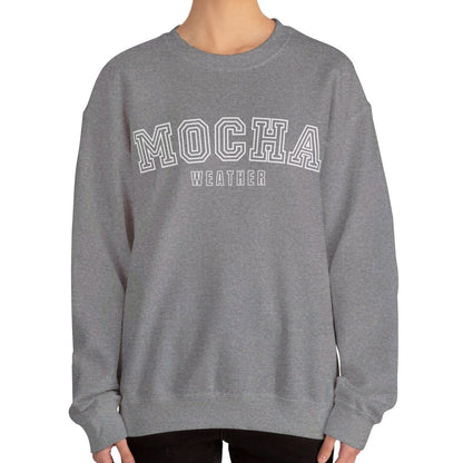 Women's Heavy Blend Sweatshirt – "Mocha Weather" Cozy Graphic Sweatshirt