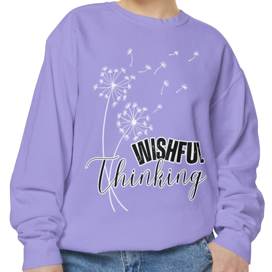 Wishful Thinking Women's Comfort Colors Sweatshirt - Cozy and Thoughtful - Eddy and Rita