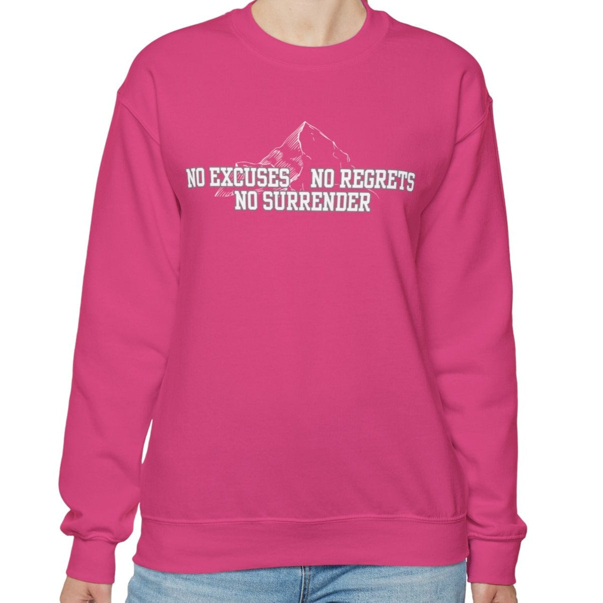 Unyielding Resolve: Men's Empowerment Sweatshirt - No Excuses, No Regrets, No Surrender