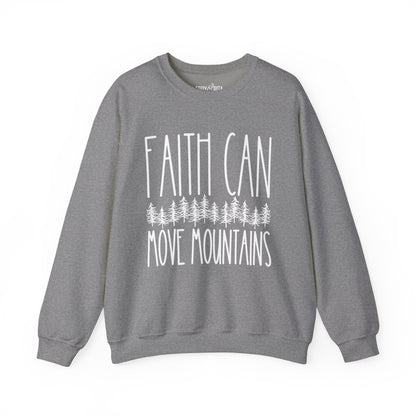 Women’s Heavy Sweatshirt – “Faith Can Move Mountains” | Cozy and Inspirational Pullover for Everyday Wear