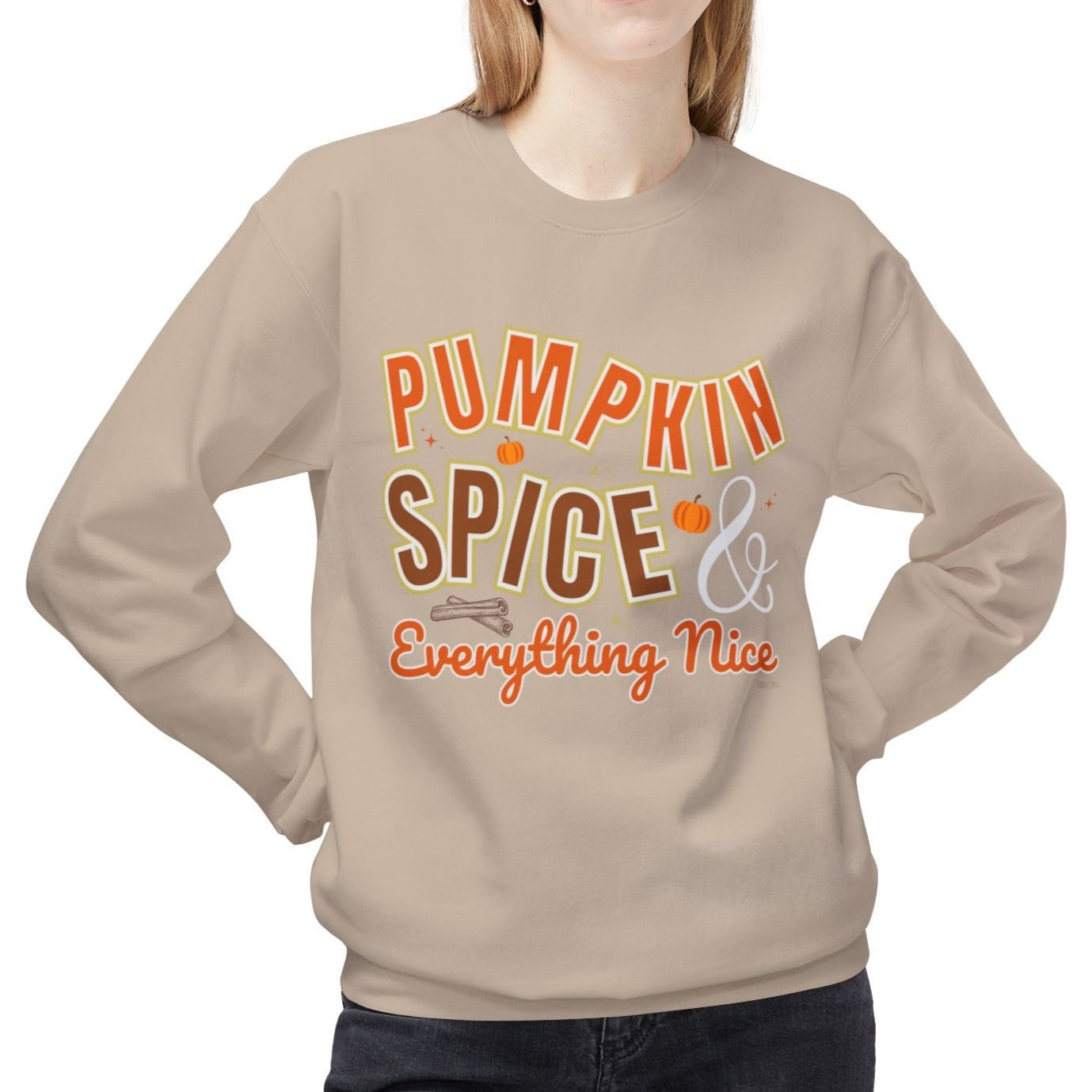 Eddy and Rita Women's Midweight Sweatshirt - "Pumpkin Spice and Everything Nice" Fall Graphic Pullover