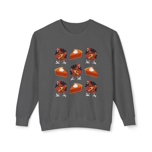 Women's Lightweight Comfort Colors Sweatshirt – "Fun Thanksgiving Shirt with Gobblers" Festive Holiday Graphic