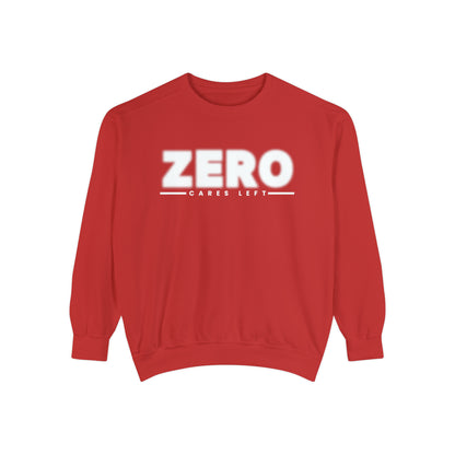 Zero Cares Left Comfort Colors Men's Sweatshirt - Effortless Vibes - Eddy and Rita