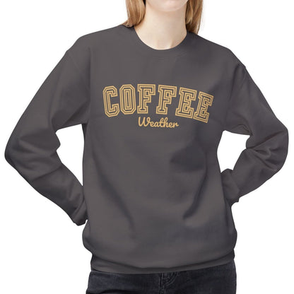 Women's Midweight Fleece Sweatshirt – "Coffee Weather" Cozy and Stylish Graphic Sweatshirt