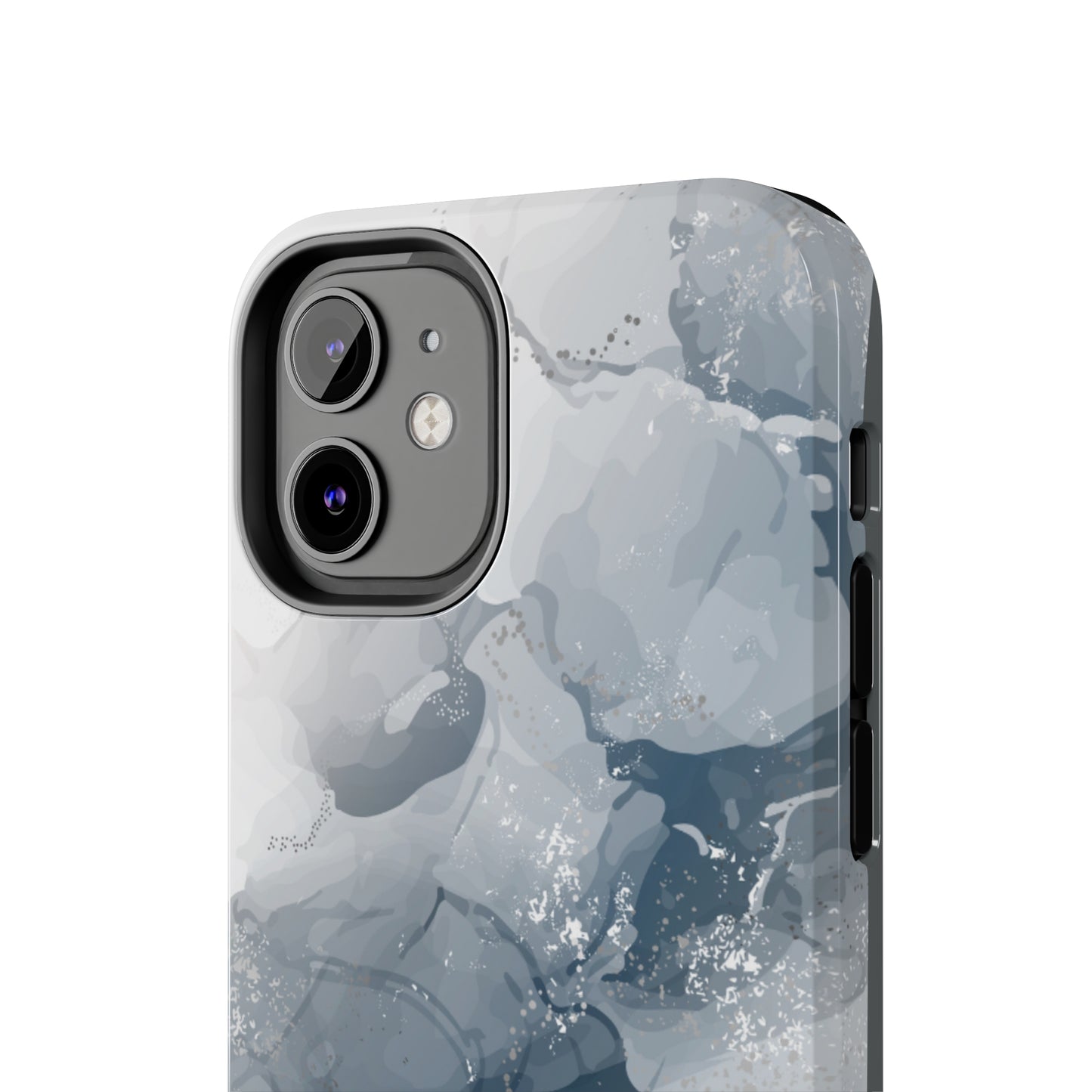 Gray and White Marble Pattern Cell Phone Case - Elegant and Sleek Device Cover