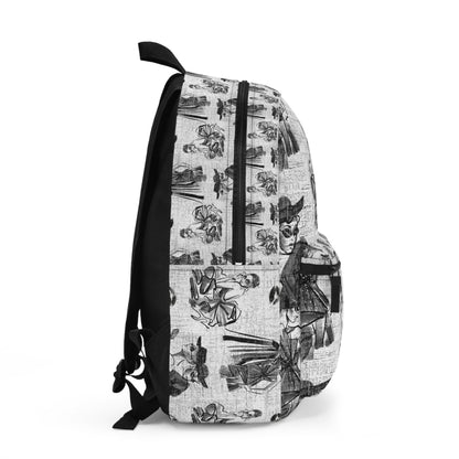 Fashionista Chic Women's Backpack with Black and White Print