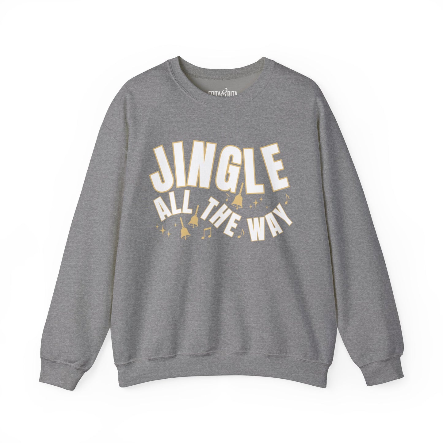 Women's Heavy Sweatshirt – "Jingle All The Way" Festive Christmas Graphic Sweatshirt