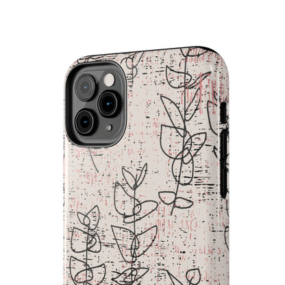 Boho Style Black and White Flowers iPhone Case - Chic and Stylish Floral Design Cover