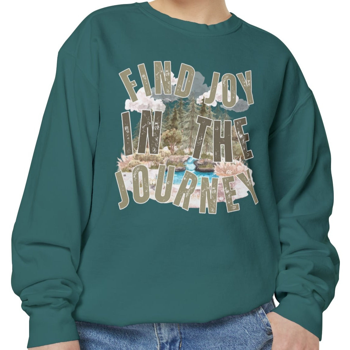 Find Joy In The Journey Cozy Comfort Colors Women's Sweatshirt - Comfort and Positivity - Eddy and Rita