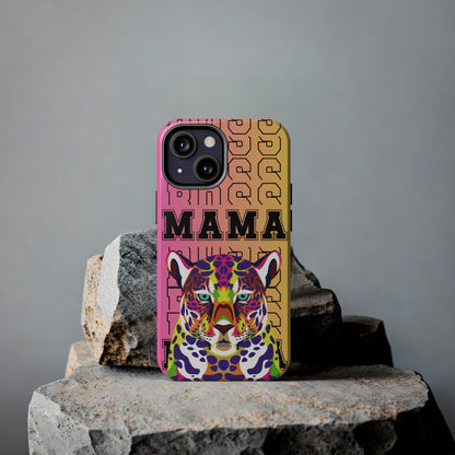 Colorful Cheetah 'Boss Mama' iPhone Case - Stylish and Empowering Protective Cover