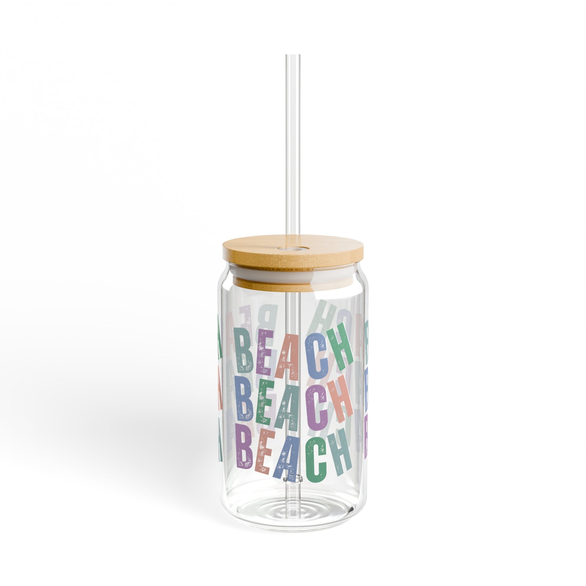 Beach Beach Beach Sipper Glass with Lid, 16oz