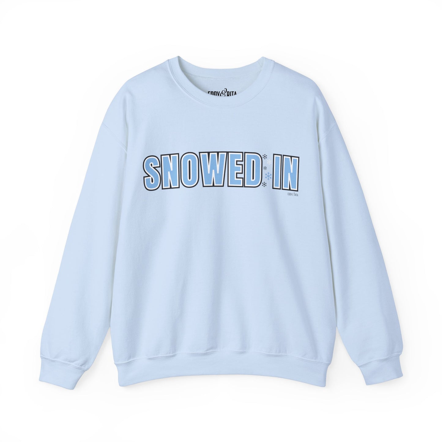 Women's Heavy Sweatshirt – "Snowed In" Cozy Winter Graphic Sweatshirt