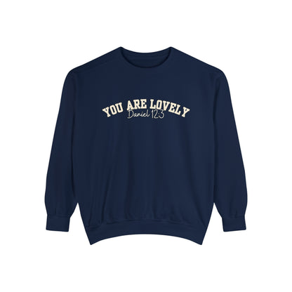 Women's Comfort Colors Sweatshirt with 'You Are Lovely' Inspired by Daniel 12:3 - Eddy and Rita