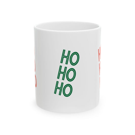 11 oz Ceramic Mug – “Ho Ho Ho” | Fun and Festive Christmas Coffee Cup