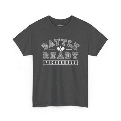 Eddy and Rita Unisex Heavy Cotton T-Shirt - "Battle Ready Pickleball" Graphic Tee for Sports Enthusiasts