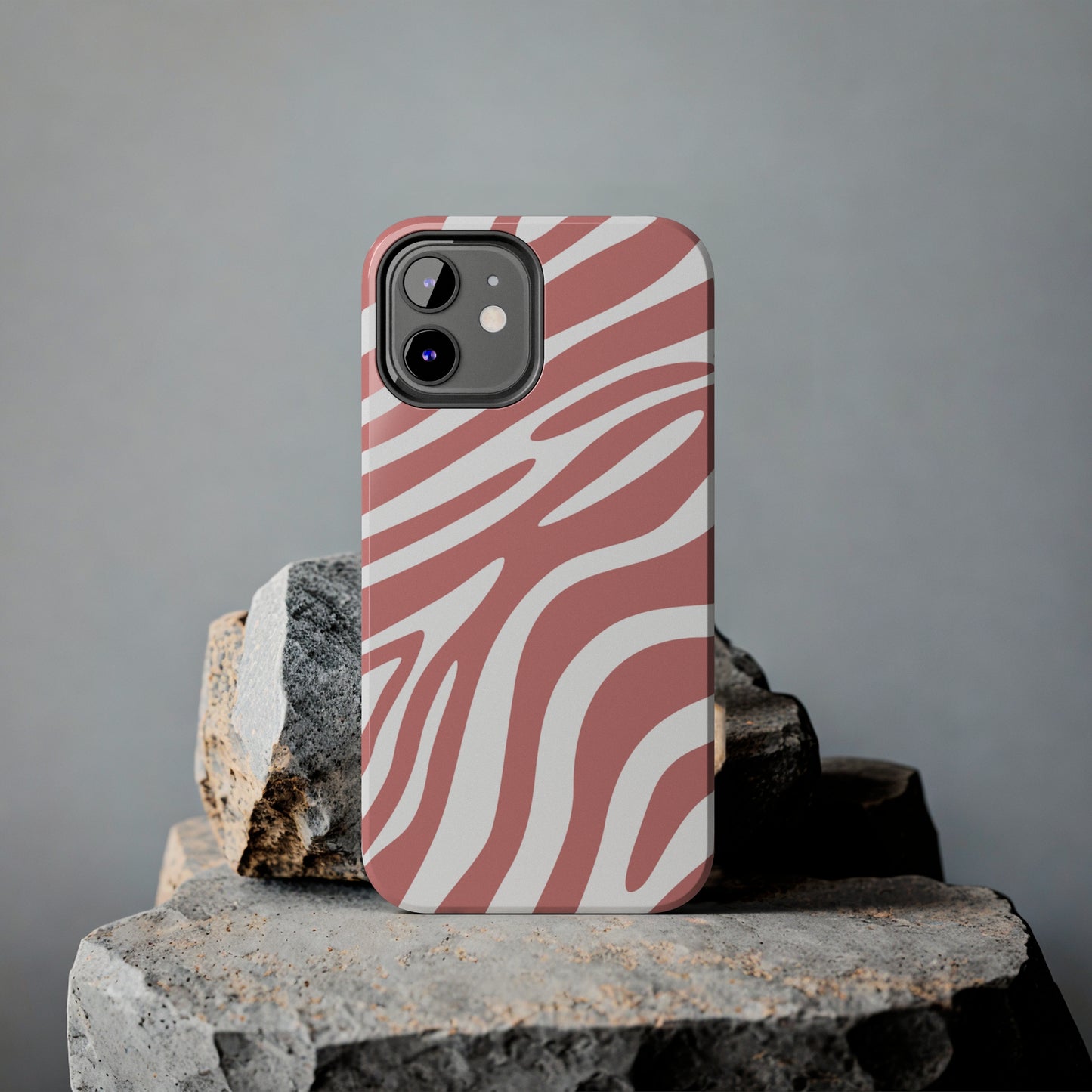 Pink and White Zebra Stripes iPhone Case - Stylish and Protective Cover for Your Device