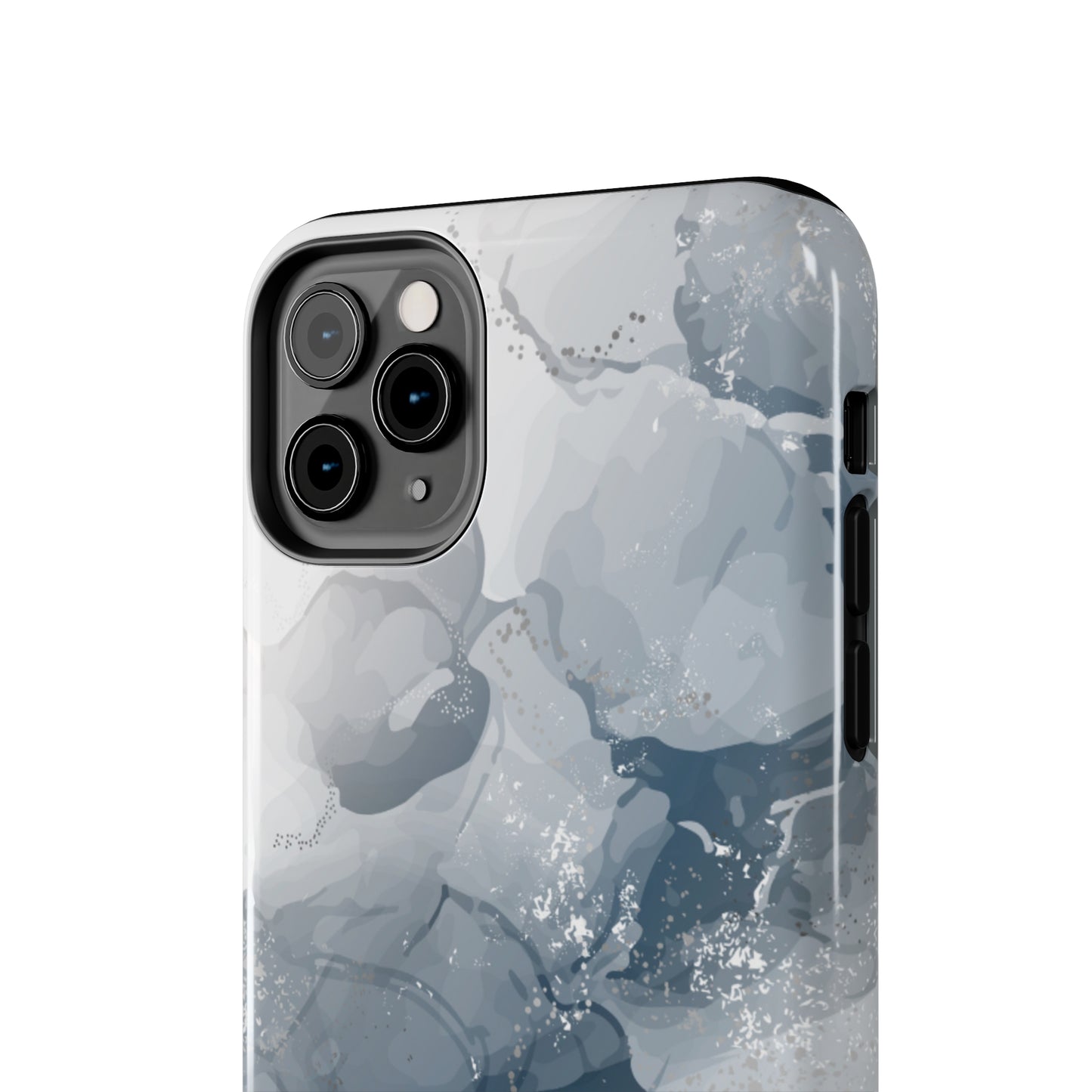 Gray and White Marble Pattern Cell Phone Case - Elegant and Sleek Device Cover