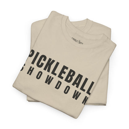 Eddy and Rita Unisex Heavy Cotton T-Shirt - "Pickleball Showdown" Graphic Tee for Sports Enthusiasts