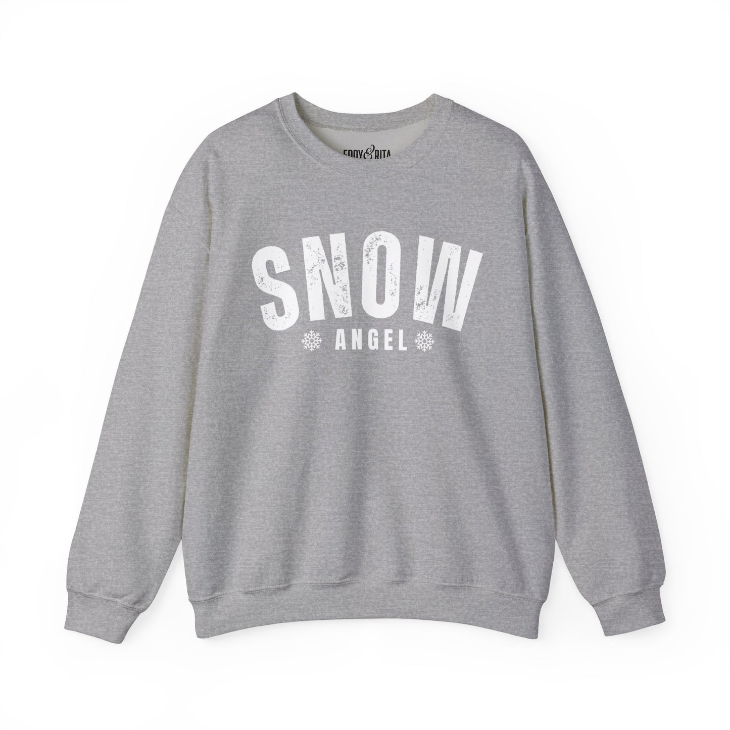 Women's Heavy Sweatshirt – "Snow Angel" Cozy Winter Graphic Sweatshirt