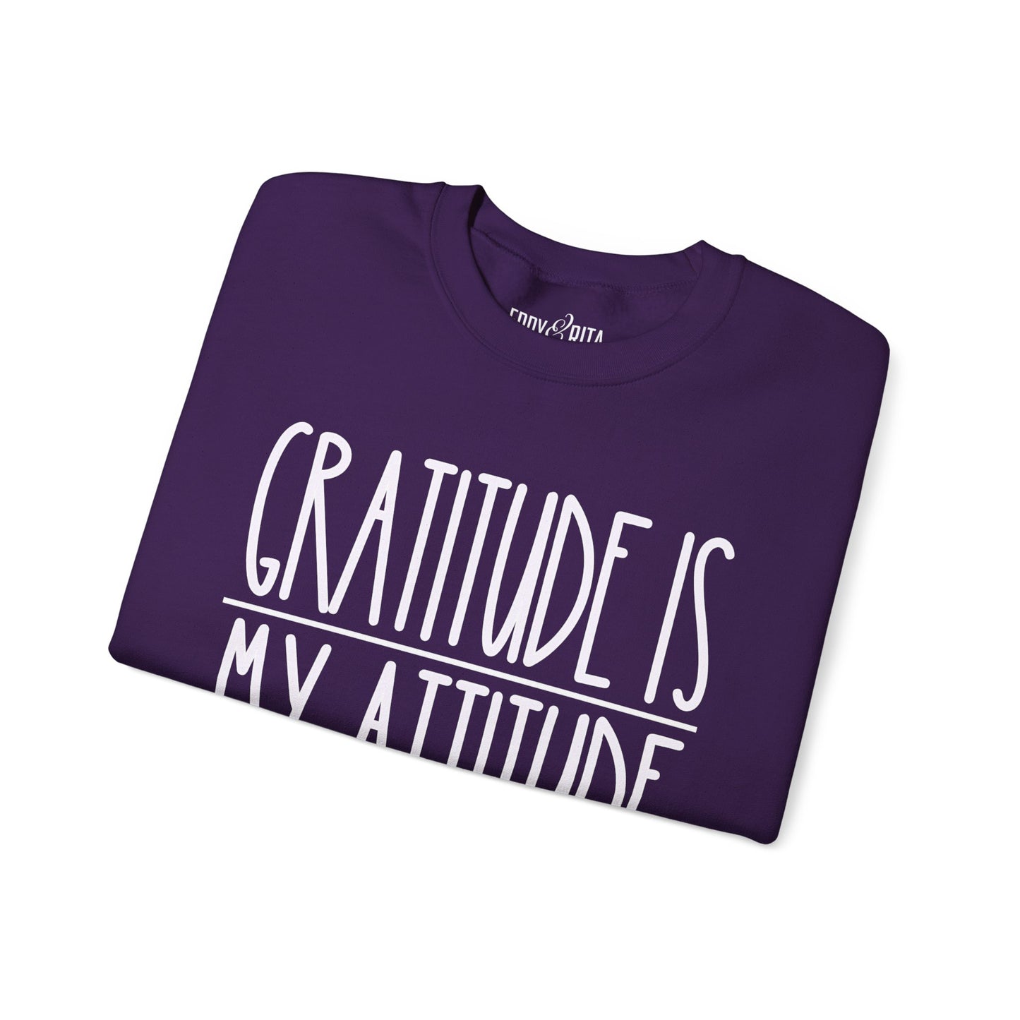 Women’s Heavy Sweatshirt – “Gratitude is My Attitude” | Cozy and Inspirational Pullover for Everyday Positivity