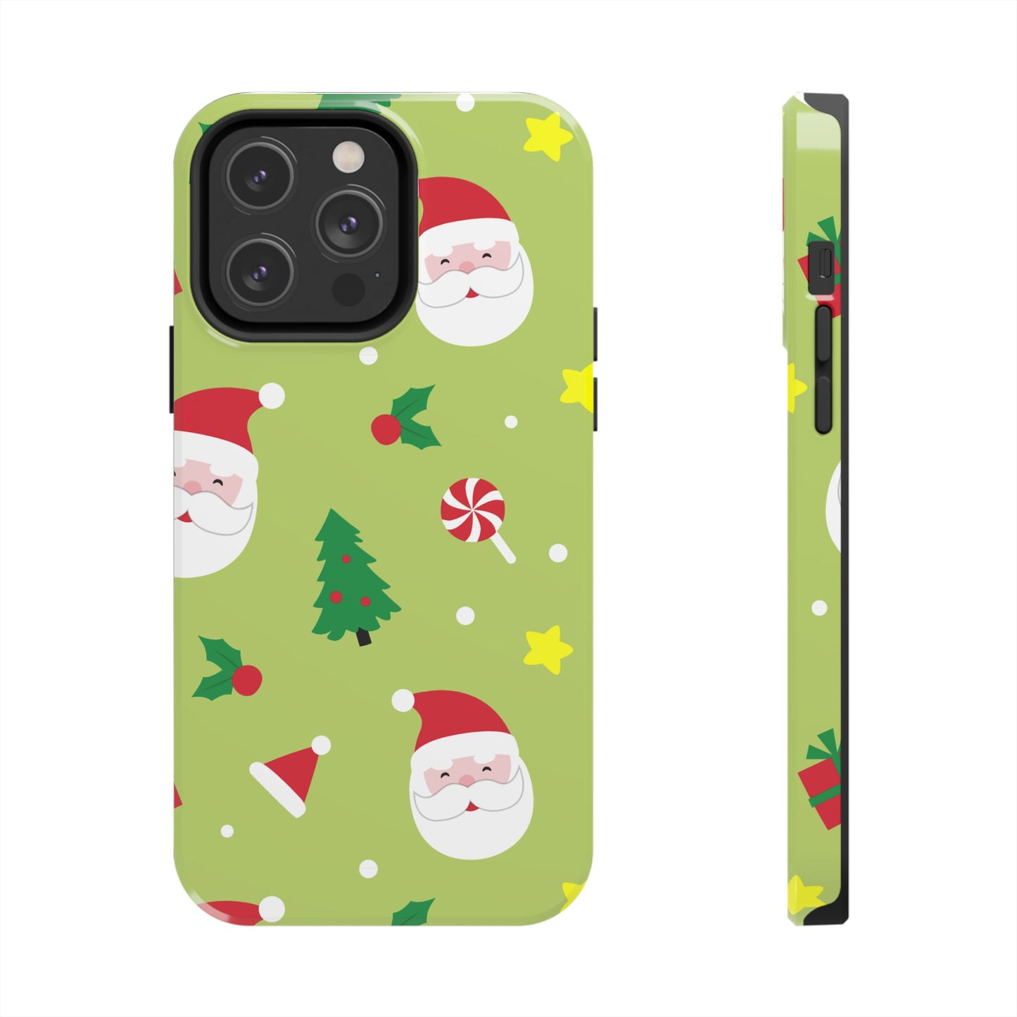 Tough Phone Case for iPhone – Bright Santa Design | Durable Holiday Stocking Stuffer Gift