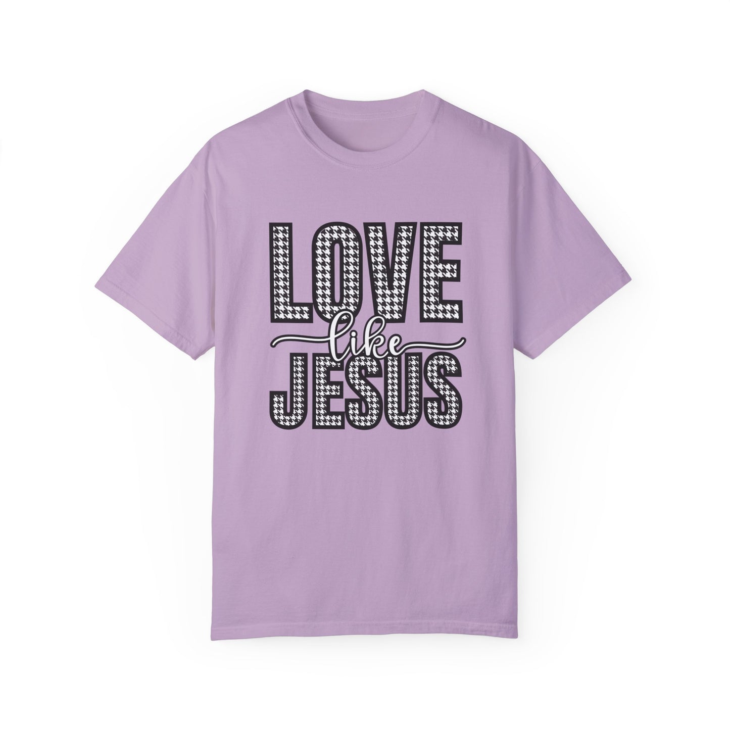 Love Like Jesus Houndstooth Tee - Women's Comfort Colors Short Sleeve T-shirt - Eddy and Rita