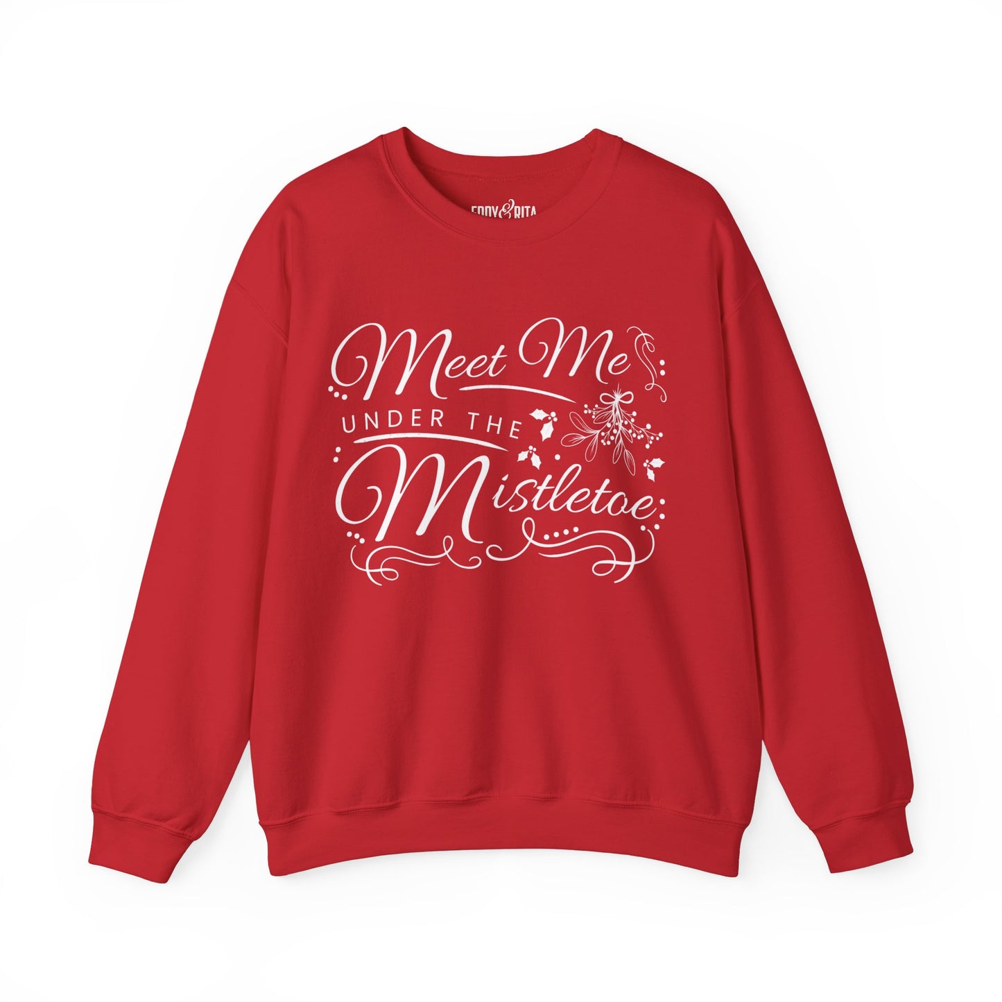 Women’s Heavy Sweatshirt – “Meet Me Under the Mistletoe” | Cozy and Romantic Christmas Holiday Apparel