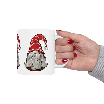 11 oz Ceramic Mug – Holiday Gnome Design | Festive and Cozy Christmas Coffee Cup