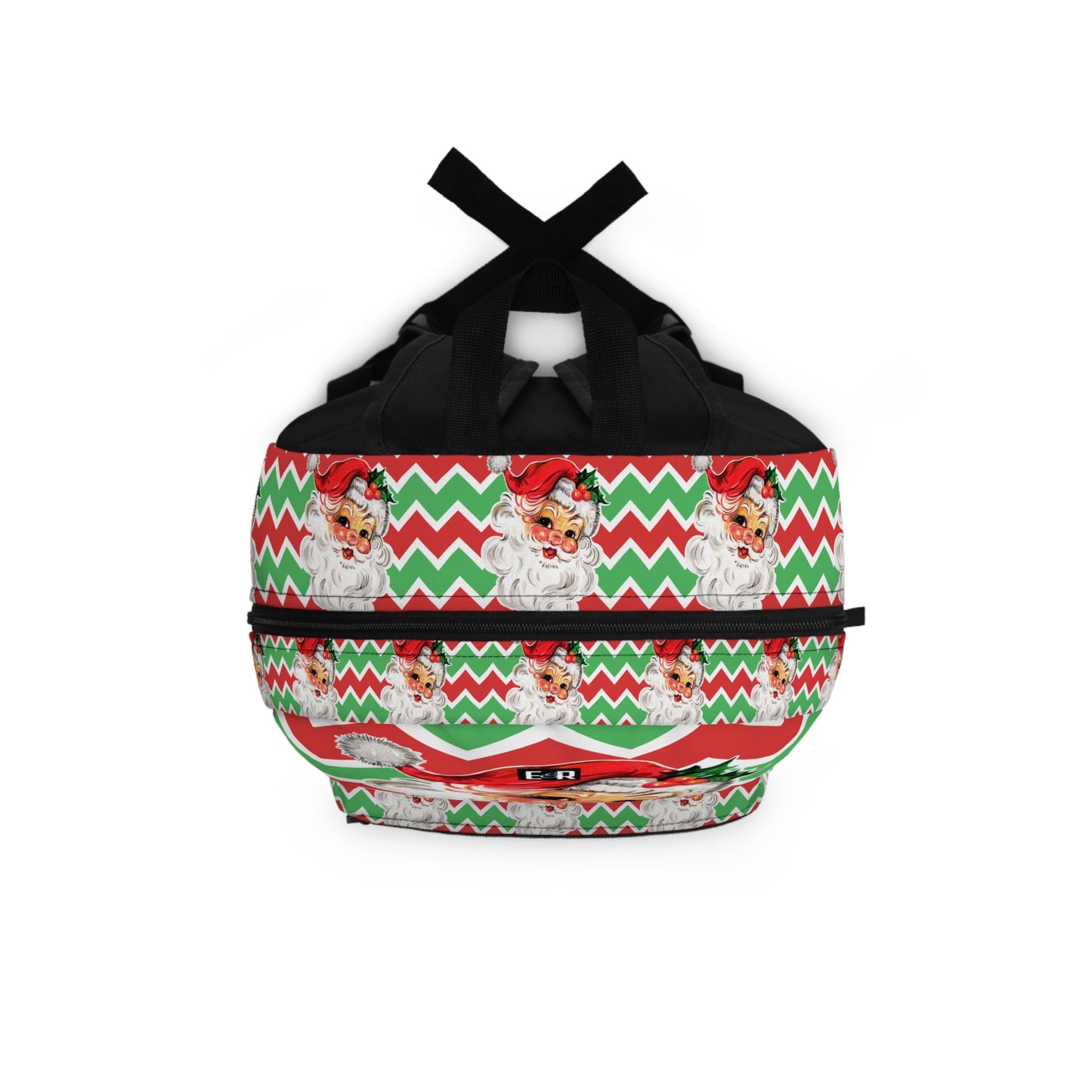 Christmas Backpack – Vintage Santa and Chevron Stripes Design | Stylish and Festive Holiday Bag