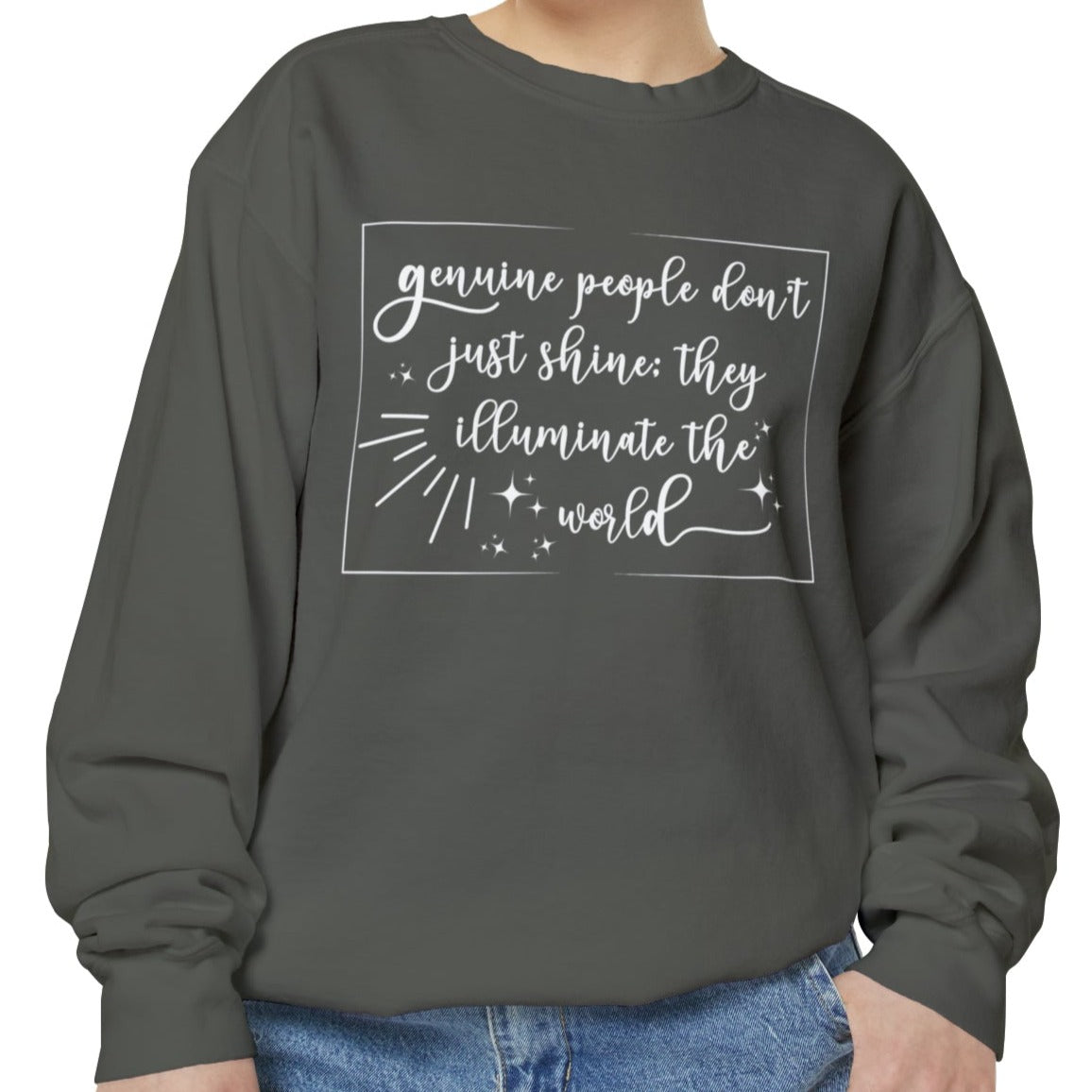 Genuine People Cozy Comfort Colors Women's Sweatshirt - Embrace Authenticity - Eddy and Rita