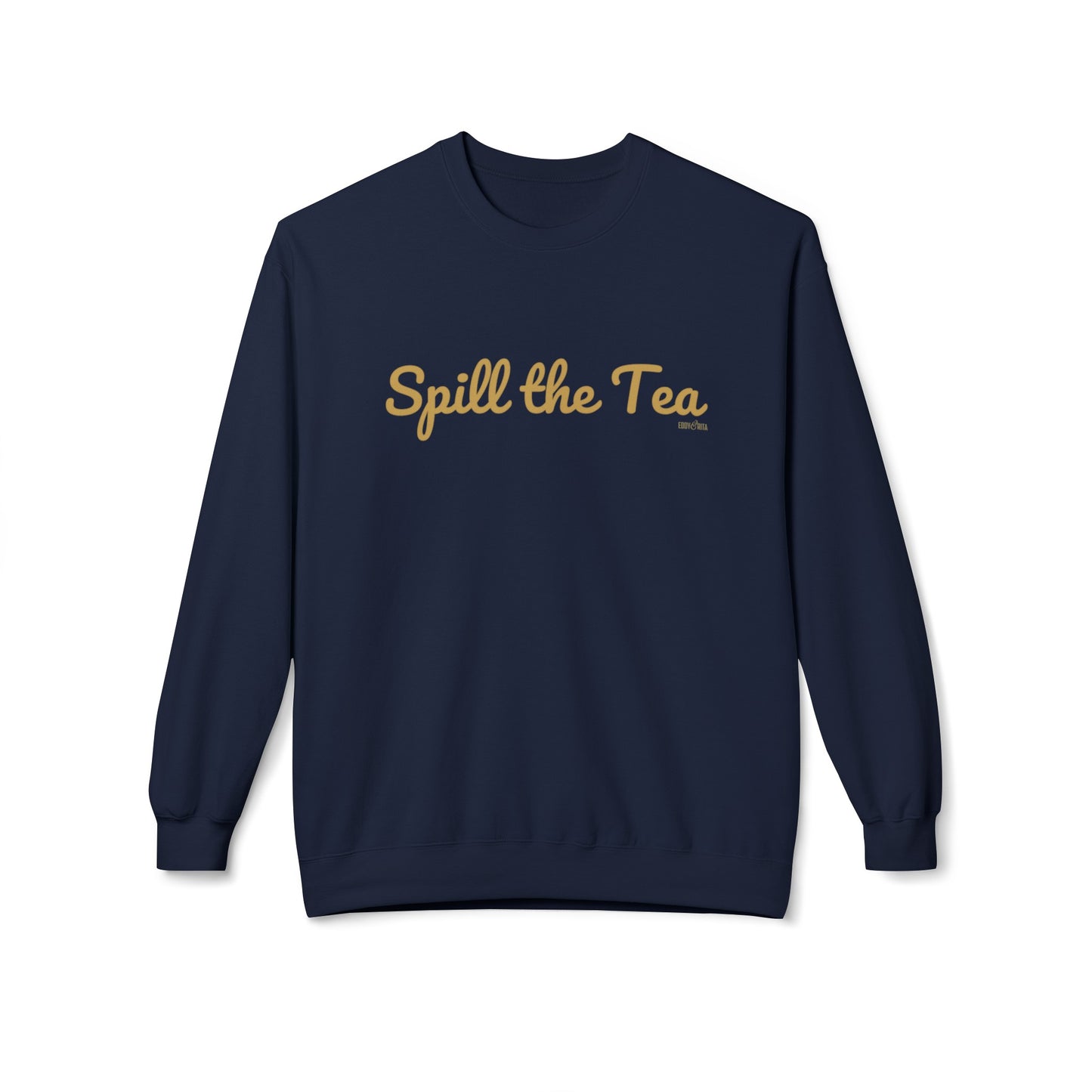 Eddy and Rita Women's Midweight Crewneck Sweatshirt - "Spill the Tea" Retro Graphic PulloverEddy and Rita Women's Midweight Crewneck Sweatshirt - "Spill the Tea" Retro Graphic Pullover