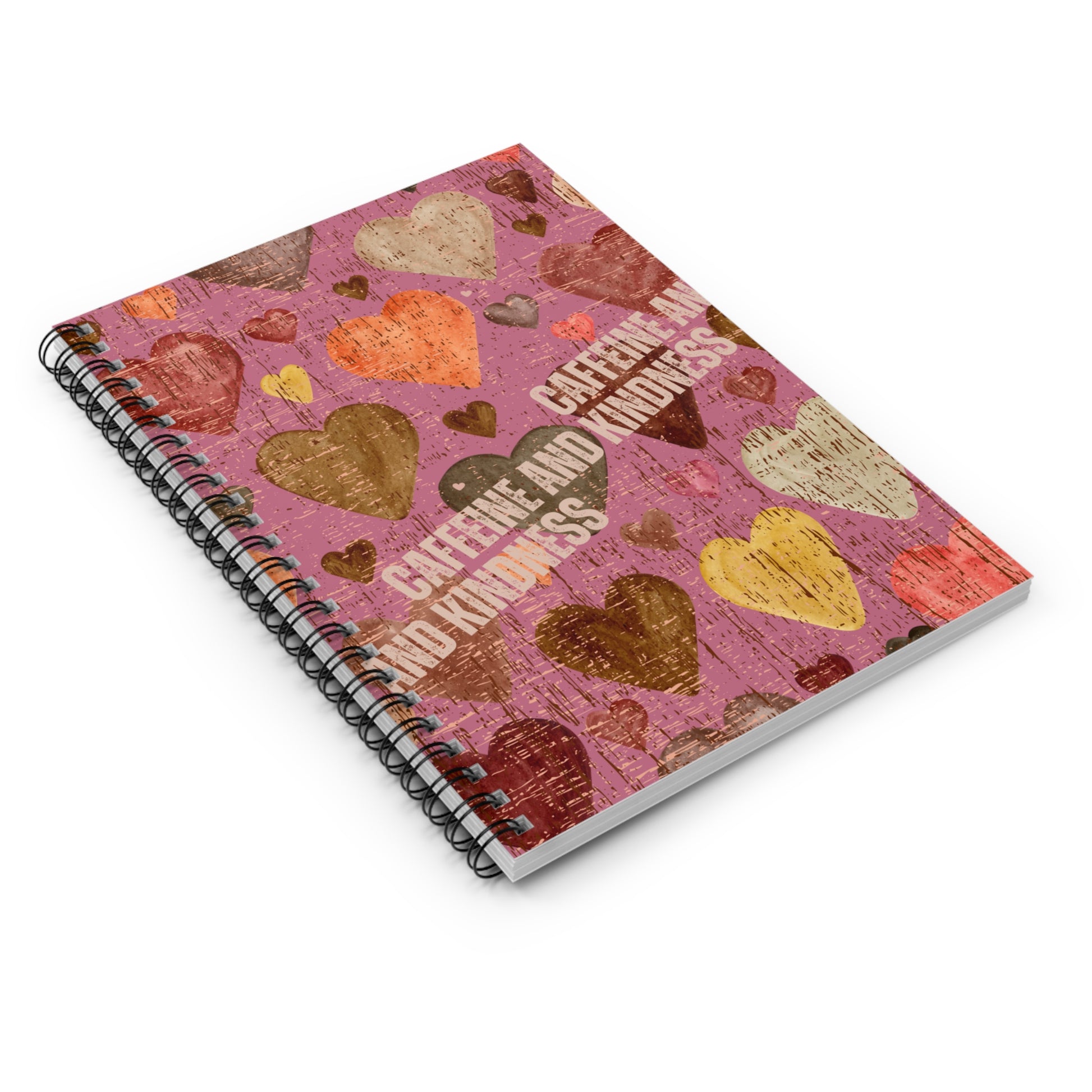 Caffeine & Kindness Harmony: Heartfelt Spiral Notebook for Uplifting Thoughts and Java-Inspired Reflections - Eddy and Rita