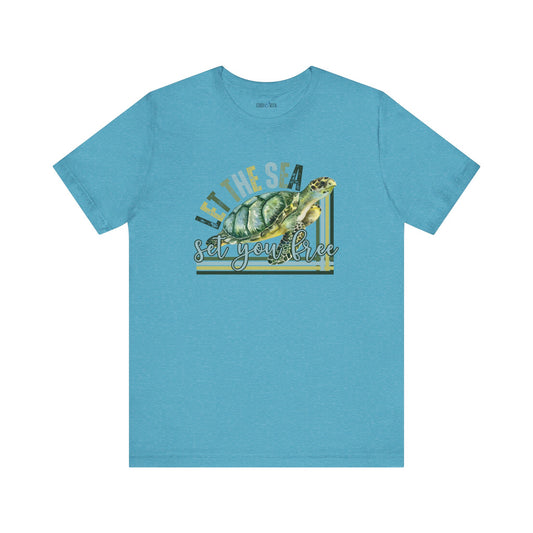 Let the Sea Set You Free Men's Bella Canvas Tee - Coastal Comfort Statement - Eddy and Rita