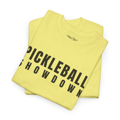 Eddy and Rita Unisex Heavy Cotton T-Shirt - "Pickleball Showdown" Graphic Tee for Sports Enthusiasts