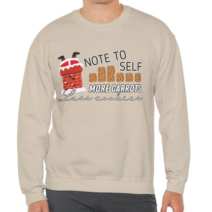 Note to Self: More Carrots, Less Cookies Santa Men's Sweatshirt