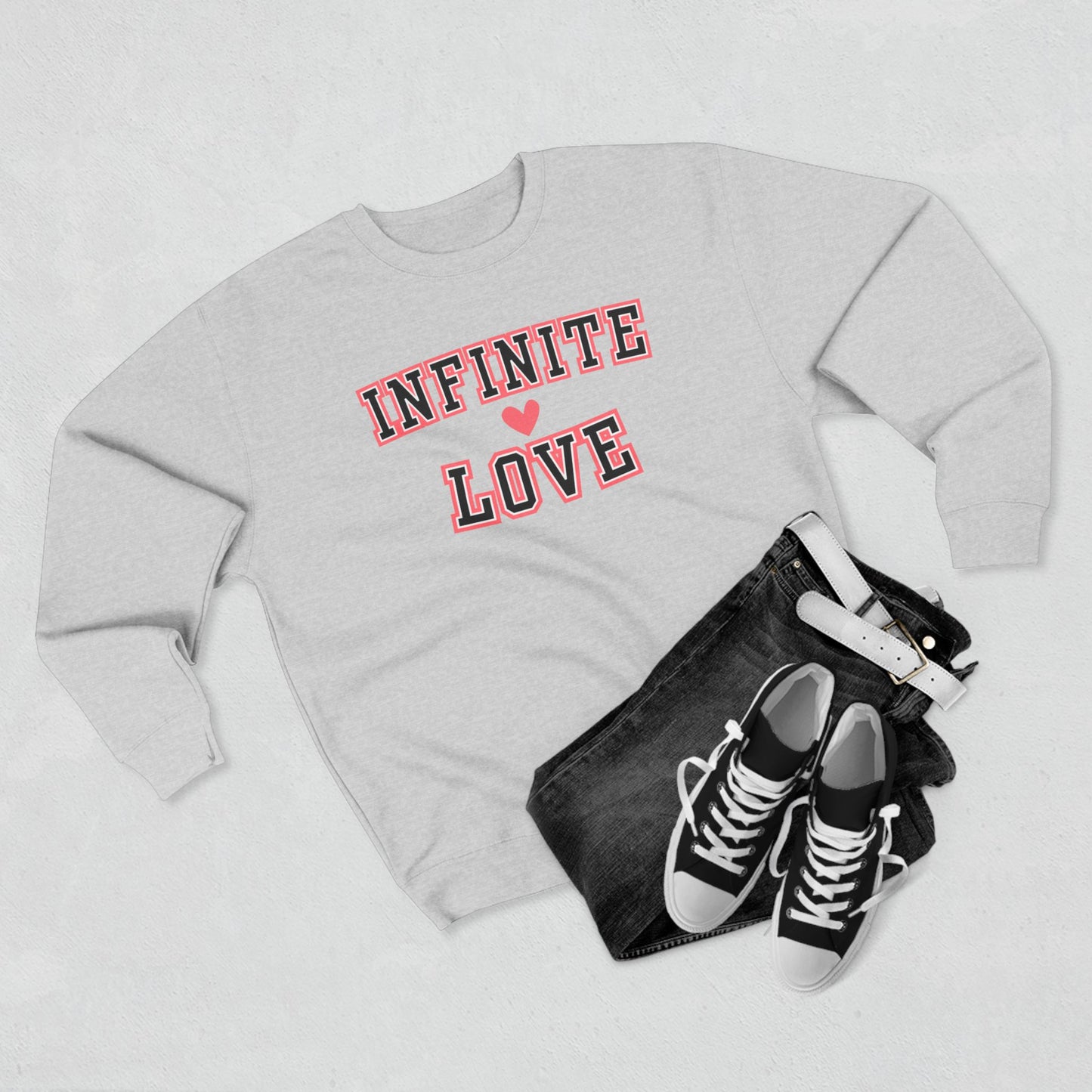 Women's Valentine's Day Graphic Sweatshirt – 'Infinite Love' Cozy Pullover – Romantic Gift for Her, Casual Holiday Outfit