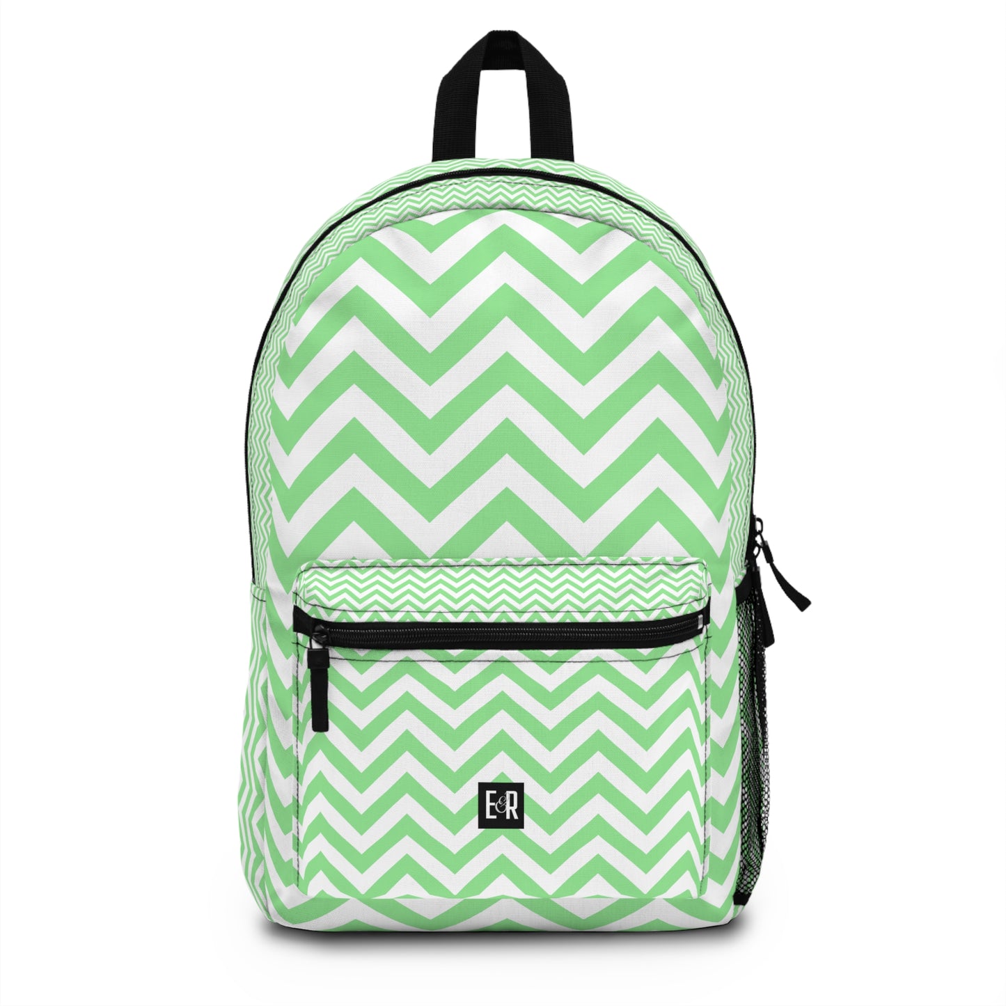 Eddy and Rita Women's Mint Green and White Chevron Backpack - Premium Designer Bag