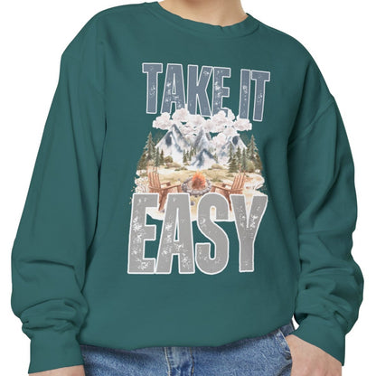 Take It Easy Cozy Comfort Colors Women's Sweatshirt - Embrace Comfort