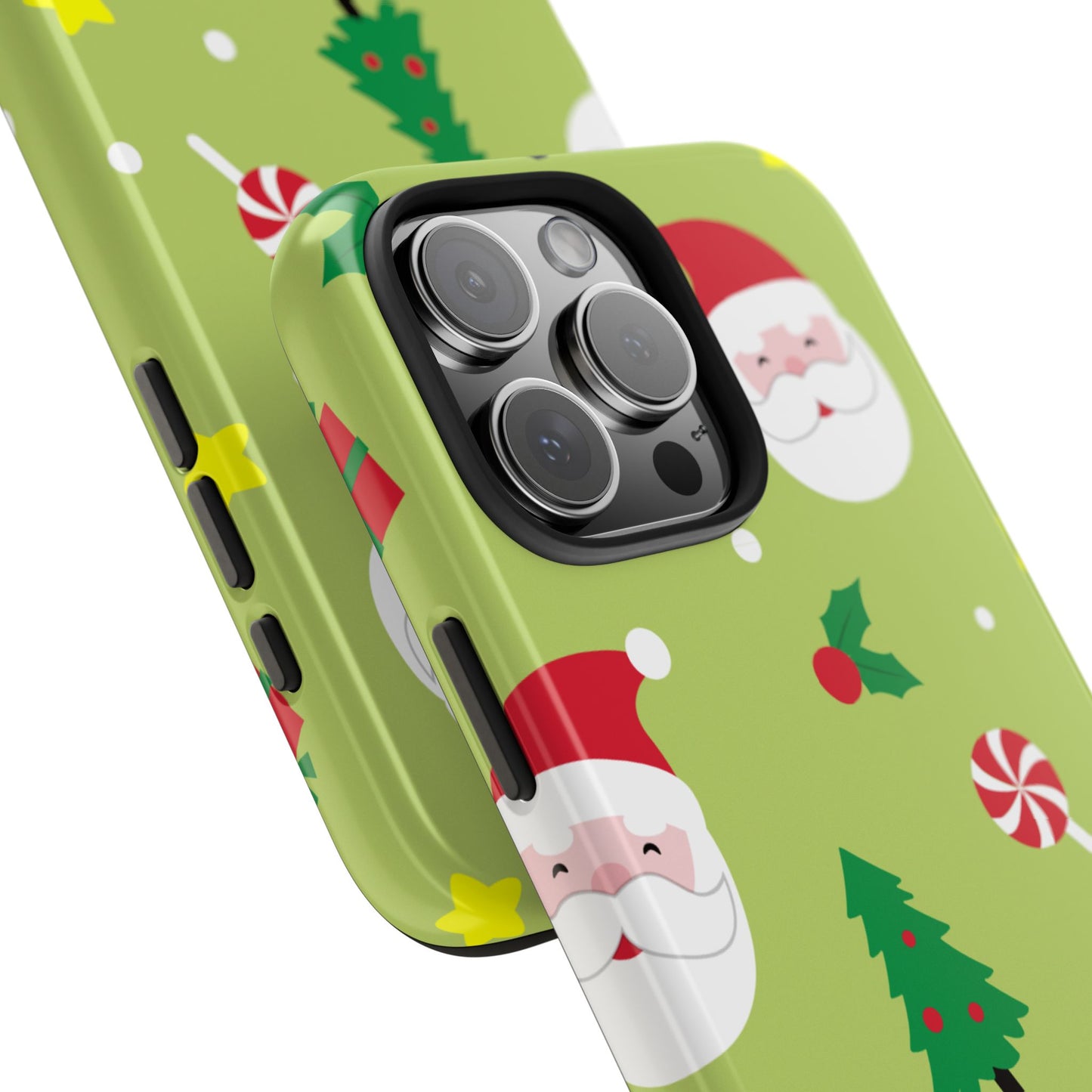 Tough Phone Case for iPhone – Bright Santa Design | Durable Holiday Stocking Stuffer Gift