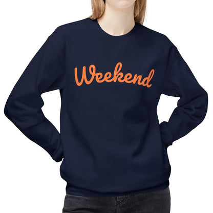 Eddy and Rita Women's Midweight Crewneck Sweatshirt - "Weekend" Graphic Pullover