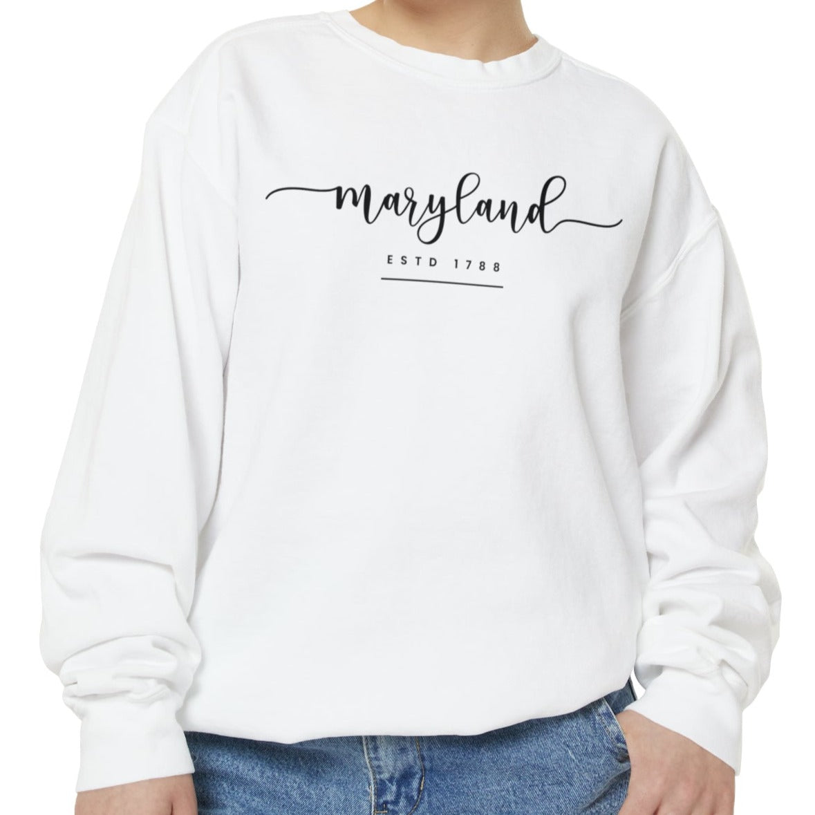 Cozy Comfort Colors Women's Sweatshirt Maryland-Inspired Chic - Eddy and Rita